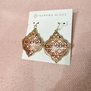 Kendra Scott Kirsten rose Gold filigree Earrings statement drop dangle gift